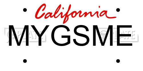 MYGSME California License Plate
