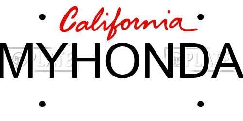 MYHONDA California License Plate
