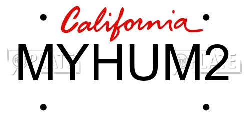 MYHUM2 California License Plate