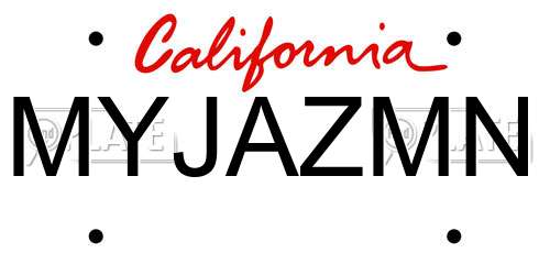 MYJAZMN California License Plate