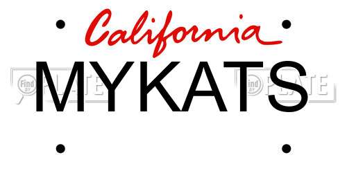 MYKATS California License Plate