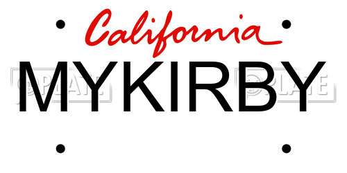 MYKIRBY California License Plate