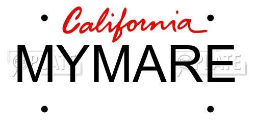 MYMARE California License Plate
