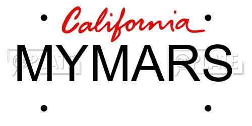 MYMARS California License Plate