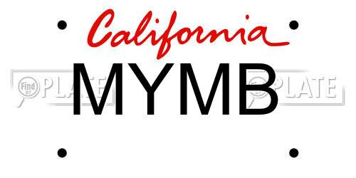 MYMB California License Plate
