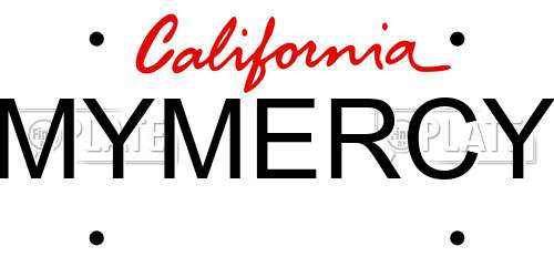 MYMERCY California License Plate