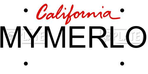 MYMERLO California License Plate