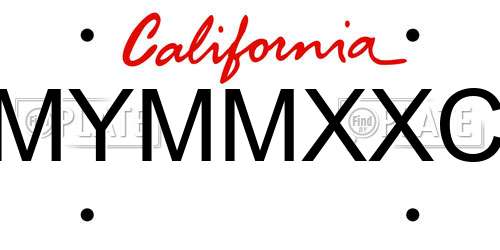 MYMMXXC California License Plate