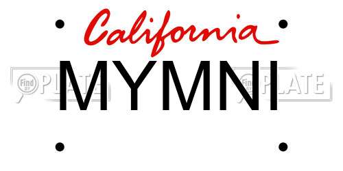 MYMNI California License Plate