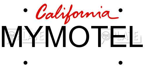 MYMOTEL California License Plate