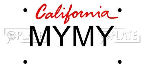 MYMY California License Plate