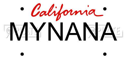MYNANA California License Plate