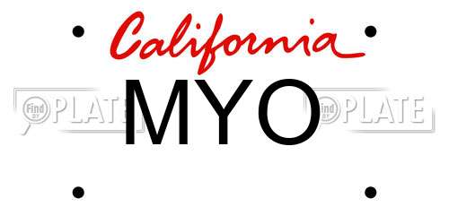 MYO California License Plate