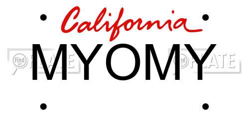MYOMY California License Plate