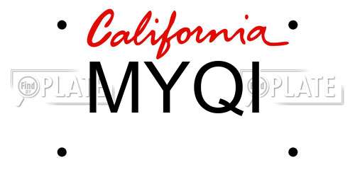 MYQI California License Plate