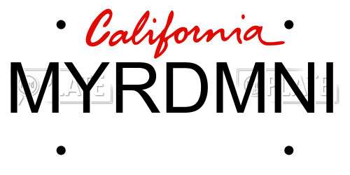 MYRDMNI California License Plate