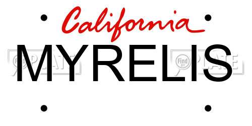 MYRELIS California License Plate