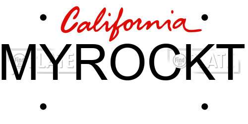 MYROCKT California License Plate
