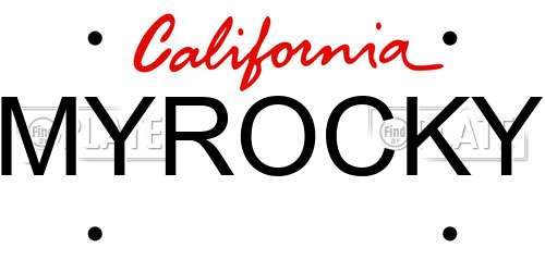 MYROCKY California License Plate
