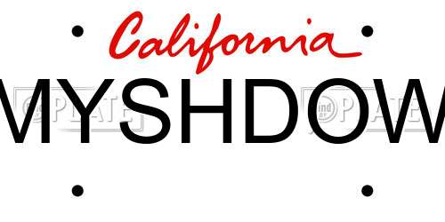 MYSHDOW California License Plate