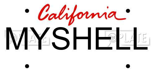 MYSHELL California License Plate