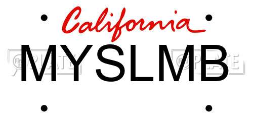 MYSLMB California License Plate