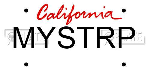 MYSTRP California License Plate