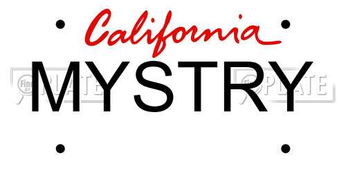 MYSTRY California License Plate