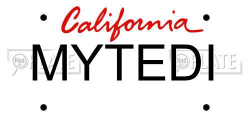 MYTEDI California License Plate