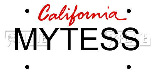 MYTESS California License Plate