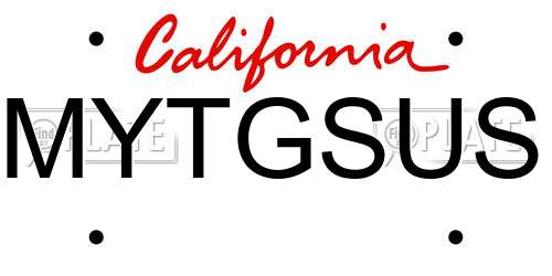 MYTGSUS California License Plate