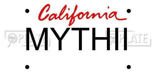 MYTHII California License Plate