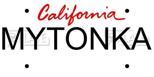 MYTONKA California License Plate