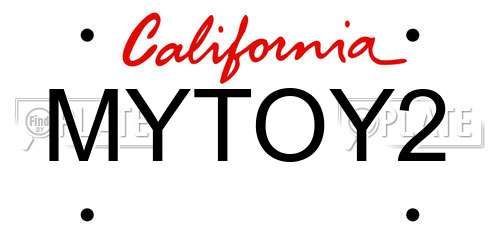 MYTOY2 California License Plate