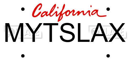 MYTSLAX California License Plate