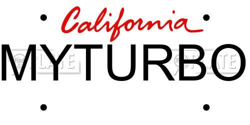 MYTURBO California License Plate