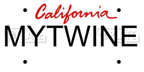 MYTWINE California License Plate