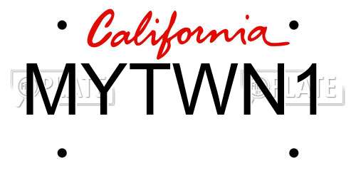 MYTWN1 California License Plate