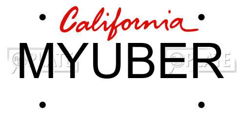 MYUBER California License Plate