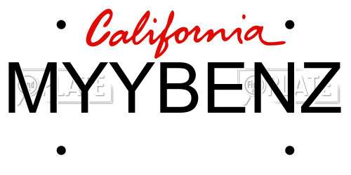 MYYBENZ California License Plate