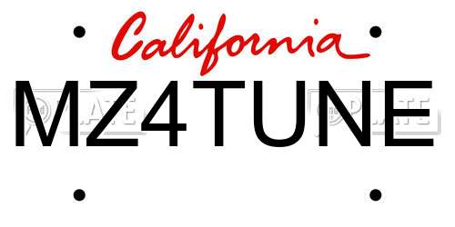 MZ4TUNE California License Plate