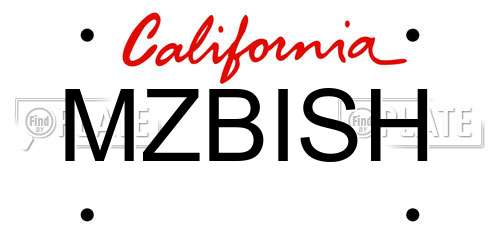 MZBISH California License Plate