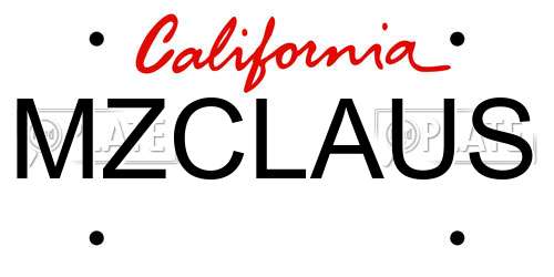 MZCLAUS California License Plate