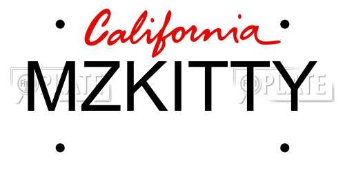 MZKITTY California License Plate