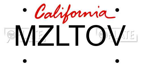MZLTOV California License Plate
