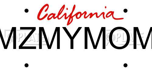 MZMYMOM California License Plate