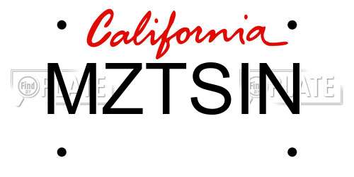 MZTSIN California License Plate