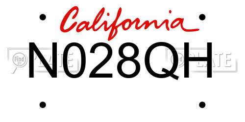 N028QH California License Plate