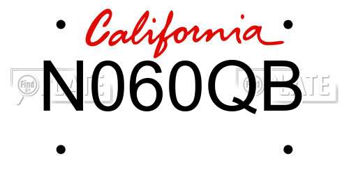 N060QB California License Plate