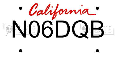 N06DQB California License Plate